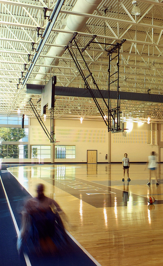 Multipurpose Recreation Facility on the Lakeshore Foundation campus in Birmingham AL; adapted athletic competition and training space for US Paralympic Rugby team and rehabilitation + recreation space for Foundation’s adapted population of users; architecture - interior design - planning by KPS Group Inc